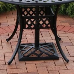 Sunnydaze Decor Sunnydaze Outdoor Heavy-Duty Cast Iron Decorative Modern Geometric Design Patio Yard Square Umbrella Base Stand - 17" - Black