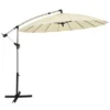 Costway 10ft Patio Offset Umbrella W/ Crank And Cross Base Aluminum