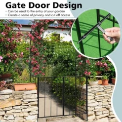 Costway Garden Arch Arbor Trellis With Gate 7.5 Ft Patio Archway Pergola For Wedding -Outdoor Garden Store GUEST 2ccd477e 0cef 4d64 97aa c8a168b892f3