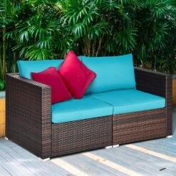 Costway 4PCS Patio Rattan Corner Sofa With Blue Cushion 12 Costway 4PCS Patio Rattan Corner Sofa With Blue Cushion -Outdoor Garden Store GUEST 2d657d81 be7b 43cd 81ab b816b765cd8a