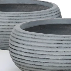 Aoodor Plant Pots With Drain Hole Set Of 3, Flower Pots Outdoor&Indoor,Magnesium Oxide Planter