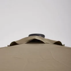 9' X 9' Solar LED Patio Umbrella With Tilt Adjustment And Crank Lift Brown - Wellfor -Outdoor Garden Store GUEST 2e36196e 066a 4560 a3be 6edf3f1d5b67