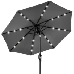 Best Choice Products 10ft Solar LED Lighted Patio Umbrella W/ Tilt Adjustment, UV-Resistant Fabric -Outdoor Garden Store GUEST 2e850f34 06f7 4a6d 9289 49e456020b21