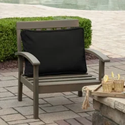 19" X 24" X 8" ProFoam Outdoor Plush Deep Seat Back Cushion Onyx Black - Arden Selections
