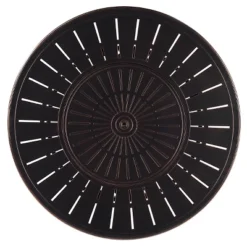 5pc Outdoor Set With 44" Round Aluminum Fire Table Set With 4 Swivel Rocking Chairs & Wind Blocker Lid - Oakland Living -Outdoor Garden Store GUEST 305f7cec 5c0e 4768 b716 4b05d803c8b5 1