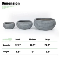 Aoodor Plant Pots With Drain Hole Set Of 3, Flower Pots Outdoor&Indoor,Magnesium Oxide Planter -Outdoor Garden Store GUEST 30830e1d 0fd6 41b8 af39 7f02ed469d50
