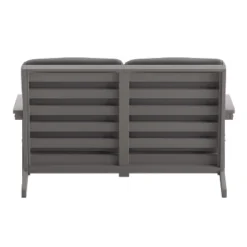 Flash Furniture Charlestown All-Weather Poly Resin Wood Adirondack Style Deep Seat Patio Loveseat With Cushions -Outdoor Garden Store GUEST 30cdff29 9e33 44d7 9272 3e15af9ee3d8