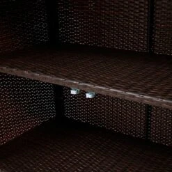 Teamson Home 39.5" Veronica Rolling Outdoor PE Rattan Bar Cart With Storage, Brown -Outdoor Garden Store GUEST 311a0dbf 43a8 4194 ba79 3df64aaebb83