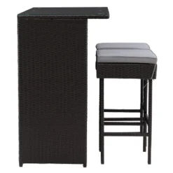 Parksville Patio Bar Set With Cushions - Black/Gray - CorLiving 10 Parksville Patio Bar Set With Cushions - Black/Gray - CorLiving -Outdoor Garden Store GUEST 312a0bc9 88d7 450d 8e5f ab96f209f0ec