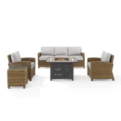 Bradenton 5pc Outdoor Wicker Conversation Set With Fire Table - Crosley 24 Bradenton 5pc Outdoor Wicker Conversation Set With Fire Table - Crosley -Outdoor Garden Store GUEST 3162f7d7 af21 4c4f abaf 7cd68047b183