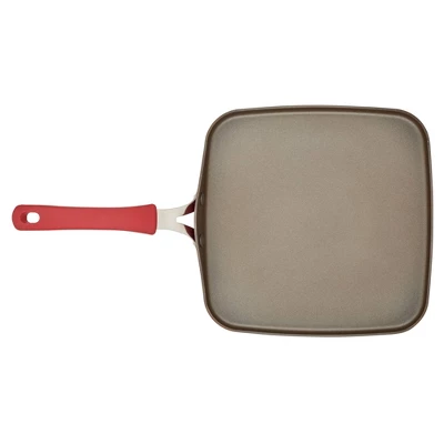 Rachael Ray Cook + Create Aluminum Nonstick Square Stovetop Griddle Pan 11" Red 6 Rachael Ray Cook + Create Aluminum Nonstick Square Stovetop Griddle Pan 11" Red - Image 6