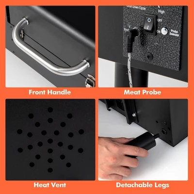 Costway Electric Wood Pellet Grill And Smoker Tabletop W/ Temperature Probe 7 Costway Electric Wood Pellet Grill And Smoker Tabletop W/ Temperature Probe - Image 7