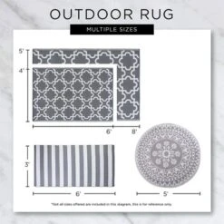 DII Design Imports Indoor Outdoor 3 X 6 Foot Reversible Lattice Woven Rectangular Runner Rug For Decks, Patios, Living Rooms, And Kitchens, Aqua -Outdoor Garden Store GUEST 33414986 2286 4a35 b1b4 705639344980