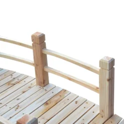 Outsunny 5 Ft Wooden Garden Bridge Arc Footbridge With Railings For Your Backyard, Natural Wood -Outdoor Garden Store GUEST 34bdae55 1403 4e40 9de7 cda56943f97f
