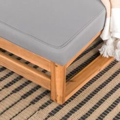 Galia 2pc Square Leg Acacia Wood Chair And Ottoman With Cushions - Brown - Saracina Home -Outdoor Garden Store GUEST 34f09a2c 5eb2 4765 8bf5 0e22052dcc27