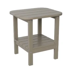 Merrick Lane 2-Tier Adirondack Side Table, All-Weather HDPE Indoor/Outdoor Accent Table -Outdoor Garden Store GUEST 354f303a 8b94 44a1 b988 1c409c2a2249