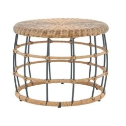 Barton 5PCS Outdoor Patio Sets Rattan Chairs With 2-Side-Table Sofa Cushion Seating (Beige) -Outdoor Garden Store GUEST 35df2f92 1590 43de 89bd 214a539af612