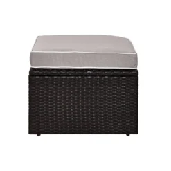 Palm Harbor Outdoor Wicker Ottoman - Gray - Crosley -Outdoor Garden Store GUEST 35e7c12c eb09 49c9 9bb6 44b96a3f805b