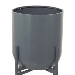 Olivia & May Modern Metal Planter Pot Gray 10 Olivia & May Modern Metal Planter Pot Gray -Outdoor Garden Store GUEST 36ab9b3d 1533 4717 8d17 f0539e3c7cc1