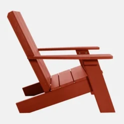 Italica 4pc Outdoor Set With Modern Adirondack Chairs, Double Wider Adirondack Chair & Side Table - Rustick Red - Highwood -Outdoor Garden Store GUEST 382ff3b6 3348 41da b8a2 aaa007a11024