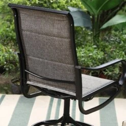Patio Set With Steel Table With 1.57" Umbrella Hole & Steel Swivel Sling Arm Chairs - Captiva Designs -Outdoor Garden Store GUEST 388be3b6 eb02 4c49 80f0 e89c8cdd8e9e