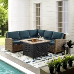 Bradenton 4pc Outdoor Wicker Sectional Set With Fire Table - Crosley 14 Bradenton 4pc Outdoor Wicker Sectional Set With Fire Table - Crosley -Outdoor Garden Store GUEST 388dd036 4a29 4a10 9225 86973889c9ee