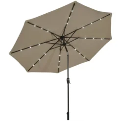 10' X 10' Patio LED Solar Umbrella With Tilt And Crank - Wellfor -Outdoor Garden Store GUEST 39181b29 2dc6 4498 9a01 68a243eb7521
