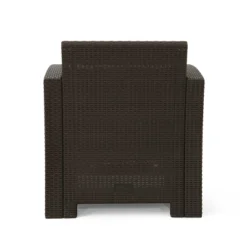 Jennings 5pc Faux Wicker Chat Set With Fire Pit - Brown/Mixed Beige - Christopher Knight Home -Outdoor Garden Store GUEST 39184bcf 70e2 4798 9ab5 a7d86515c217