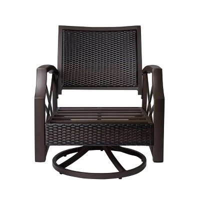 Kinger Home Novi 5-Piece Rattan Wicker Propane Fire Pit Set With An Aluminum Frame 6 Kinger Home Novi 5-Piece Rattan Wicker Propane Fire Pit Set With An Aluminum Frame - Image 6