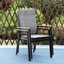 9pc Patio Set With Steel Expandable Table & Stackable Sling Chairs - Captiva Designs -Outdoor Garden Store GUEST 398c1064 60a2 4570 9910 775819719ab9
