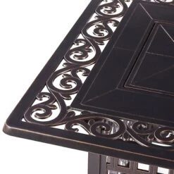 5pc Outdoor Dining Set With 48" Rectangle Fire Table, Deep Seating Swivel Rocking Chairs, Wind Blocker Lid & Fabric Covers - Oakland Living -Outdoor Garden Store GUEST 39e1ebb5 3245 4a55 9c13 ecbd9bf6f7fb 1