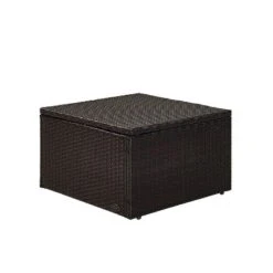 Palm Harbor Outdoor Wicker Ottoman - Gray - Crosley -Outdoor Garden Store GUEST 39ec9ef6 ebae 46ae 9ccc 56fd79ee404b