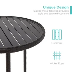 Best Choice Products 3-Piece Outdoor Wicker Bistro Bar Height Set For Patio, Garden W/ Barstools, Steel Frame -Outdoor Garden Store GUEST 39eec1ba c4ef 4742 b2ec e42fa0301164