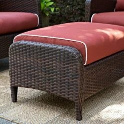 Kiawah Outdoor Wicker Ottoman - Crosley -Outdoor Garden Store GUEST 3a107828 b66a 4c10 98e8 7e9d2f583bff