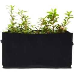 Okuna Outpost 3 Pack Fabric Garden Bed Plant Grow Bag Pot For Flower Vegetable, Black 23.6"x11.8"