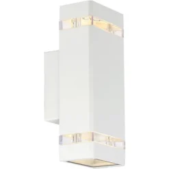 Possini Euro Design Modern Outdoor Wall Light Fixture White 2-Light Up Down 10 1/2" Clear Glass Inserts For Exterior Barn Deck House Porch Yard Patio 9 Possini Euro Design Modern Outdoor Wall Light Fixture White 2-Light Up Down 10 1/2" Clear Glass Inserts For Exterior Barn Deck House Porch Yard Patio -Outdoor Garden Store GUEST 3b2ee324 af20 419d 9d18 494146464fb2