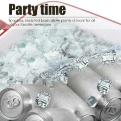 Costway 80-quart Cooler Beer Cart Outdoor Entertaining Rolling Party Steel Bar Bistro -Outdoor Garden Store GUEST 3b30748b fc56 41d0 ad68 c3b9e7eb68c4