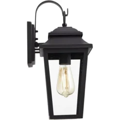 John Timberland Bellis Verde Modern Outdoor Wall Light Fixtures Set Of 2 Textured Black Lantern Frame 15 1/4" Clear Glass For Post Exterior -Outdoor Garden Store GUEST 3b984034 2a09 4179 9147 f2e43c449633