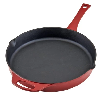 Rachael Ray Premium RUST-RESISTANT Cast Iron Skillet 12" Red 9 Rachael Ray Premium RUST-RESISTANT Cast Iron Skillet 12" Red - Image 9