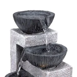 14" Cascading Bowl Tabletop Fountain With LED Lights Gray - Alpine Corporation -Outdoor Garden Store GUEST 3dbea992 f800 4b61 8aca bedbe29059b3