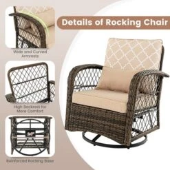 Costway Patio 3PCS Wicker Swivel Rocker Set 2 Rocking Chairs 360 Degrees With Coffee Table 12 Costway Patio 3PCS Wicker Swivel Rocker Set 2 Rocking Chairs 360 Degrees With Coffee Table -Outdoor Garden Store GUEST 3e4caa64 fc1e 4892 b83c 47be4755e682