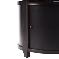 5pc Set With 44" Round Outdoor Aluminum Fire Pit Table & Four Swivel Rocking Chairs & Wind Blocker Lid - Oakland Living -Outdoor Garden Store GUEST 3e938f0b d34c 4ea9 be2c 11d9942c01a0