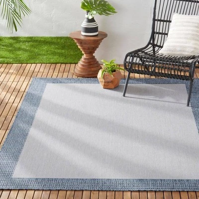 7'9" X 10'2" New York Patio Country Landry Indoor/Outdoor Rug Gray/Blue - Nicole Miller 1 7'9" X 10'2" New York Patio Country Landry Indoor/Outdoor Rug Gray/Blue - Nicole Miller