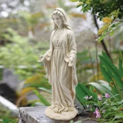 LuxenHome 30.5" H Virgin Mary Indoor Outdoor Statue Garden Statues, Gray Or Ivory -Outdoor Garden Store GUEST 3feef617 9312 4888 9387 076642c8d318