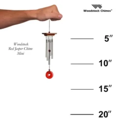 Woodstock Wind Chimes For Outside, Garden Décor, Outdoor & Patio Décor, Woodstock Red Jasper Chime Silver Wind Chimes -Outdoor Garden Store GUEST 40136fbd a5c4 4f3a 9502 de3069552ce2