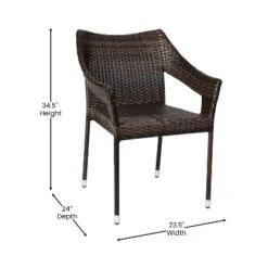 Merrick Lane Weather Resistant Indoor/Outdoor Stacking Patio Dining Chair With Steel Frame And PE Rattan 18 Merrick Lane Weather Resistant Indoor/Outdoor Stacking Patio Dining Chair With Steel Frame And PE Rattan -Outdoor Garden Store GUEST 40568c13 3ddd 41f0 8a78 dd59b8d2dc52