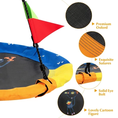 Costway 40'' Flying Saucer Tree Swing Indoor Outdoor Swing W/Hanging Straps Monkey 8 Costway 40'' Flying Saucer Tree Swing Indoor Outdoor Swing W/Hanging Straps Monkey - Image 8