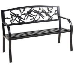 Plow & Hearth Dragonfly Metal Garden Bench
