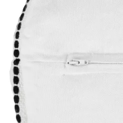 Northlight 18" White And Black Striped Outdoor Woven Pouf Ottoman -Outdoor Garden Store GUEST 423415c5 0c45 4be1 a766 d46b730c0c36