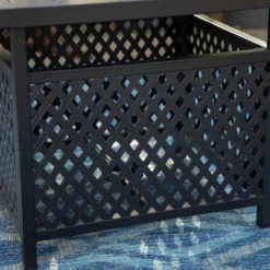 Outdoor Square Table With 1.57" Umbrella Hole - Black - Captiva Designs -Outdoor Garden Store GUEST 4238881f 46df 40f7 bf1d a64dae7a0405